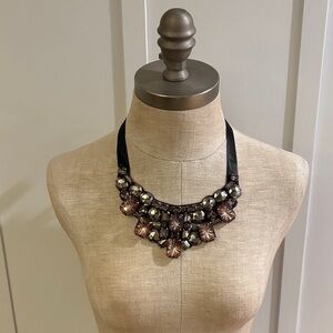 Elegant Black and Silver Jeweled Necklace
